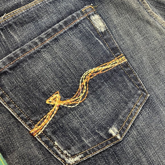 VINTAGE 7 for all mankind Slimmy distressed jeans size 32 - Picture 3 of 11